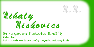 mihaly miskovics business card